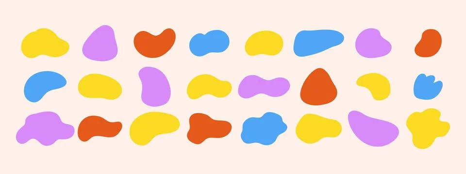 Set of freeform organic elements. Doodle design shapes. Stock Illustration