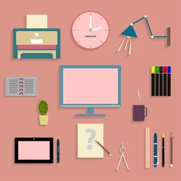 Set Freelancer Stock Illustration