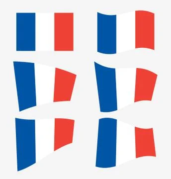 Set of french flags Stock Illustration