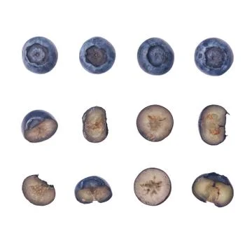 Set of fresh blueberries Stock Photos