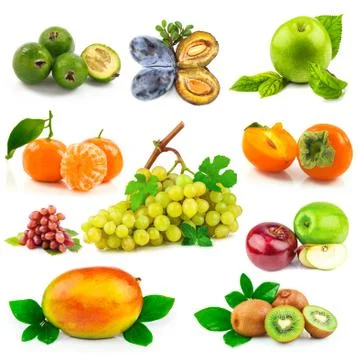 Set of fresh fruit Stock Photos
