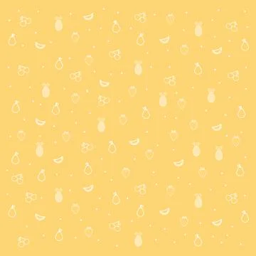 Set of fresh fruits pattern Illustrazione stock