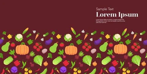 Set fresh vegetables composition seamless pattern healthy food concept Stockillustratie