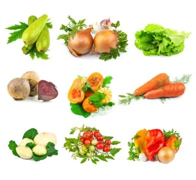 Set of fresh vegetables Stock Photos