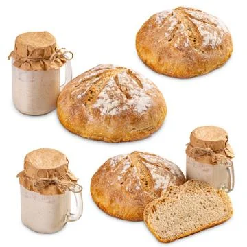 Set of freshly baked bread Stock Photos
