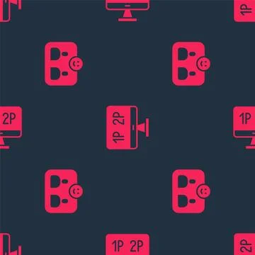 Set Friends forever and Computer monitor screen on seamless pattern. Vector Stock Illustration