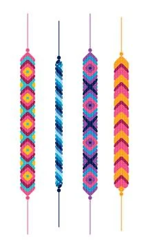 Set of friendship hippy bracelets Stock Illustration