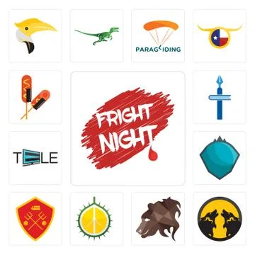 Set of fright night, pack wolf, bear profile, durian, man u, s.h.i.e.l.d., te Free Stock Illustration