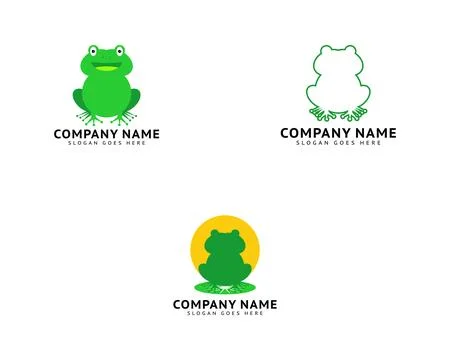 Set of Frog Logo Design Template Vector Illustration Stock Illustration