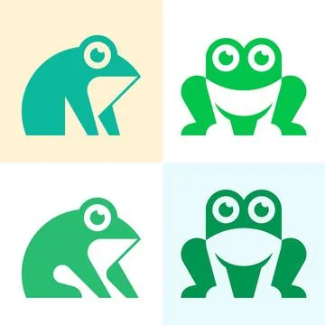 Set of Frog logo Stock Illustration