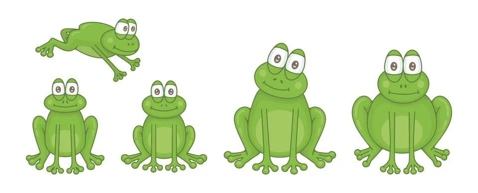 Set of Frogs Stock Illustration