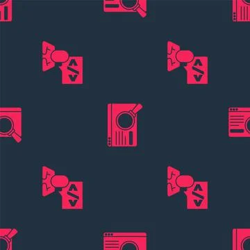 Set Front end development and UI or UX design on seamless pattern. Vector Stock Illustration