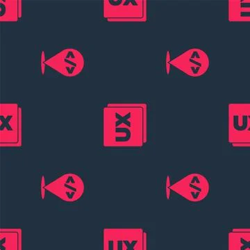 Set Front end development and UI or UX design on seamless pattern. Vector イラスト素材