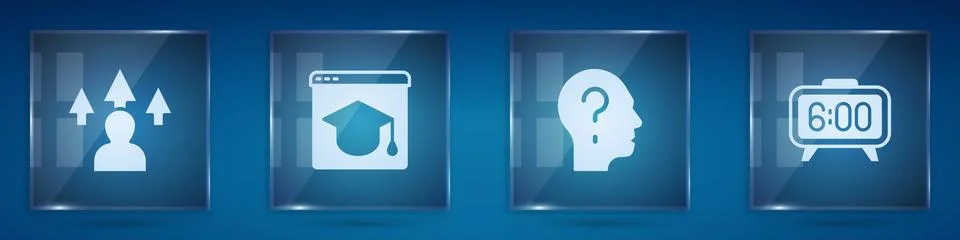 Set Front end development, Online education, Head with question mark and Di.. イラスト素材