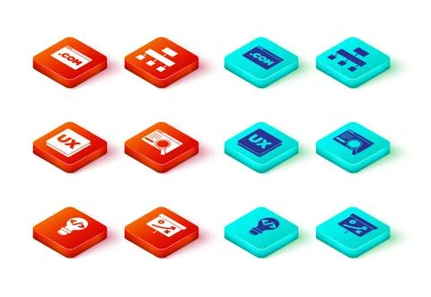 Set Front end development, Planning strategy concept, UI or UX design, Site map Illustrazione stock