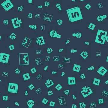 Set Front end development, UI or UX design, Web and on seamless pattern. Vector Stock Illustration