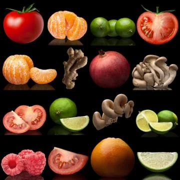 Set from fruit and vegetables Stock Photos