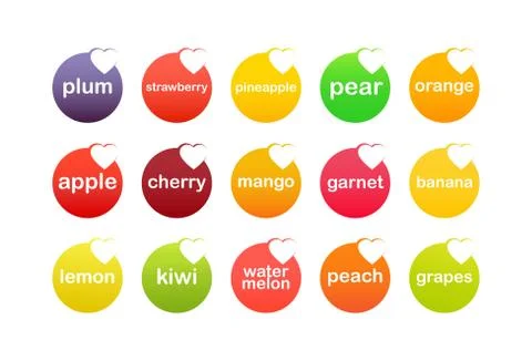 Set of Fruit Icons Stock Illustration