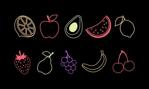 Set of fruit Stock Illustration