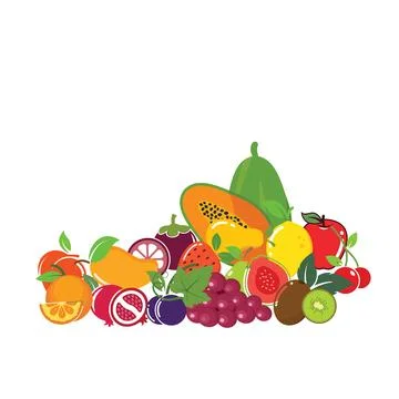 Set of fruits element vector illustration concept design template Stock Illustration