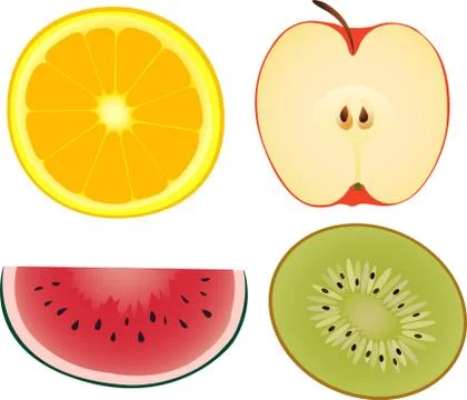 Set of fruits Stock Illustration
