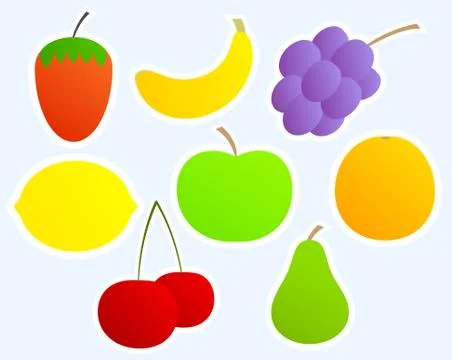 Set of fruits Stock Illustration
