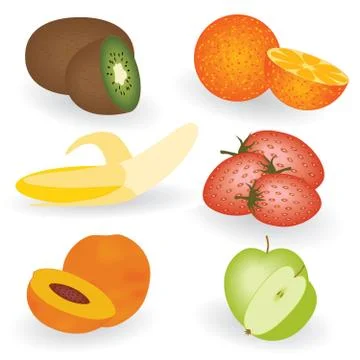 Set of fruits Stock Illustration