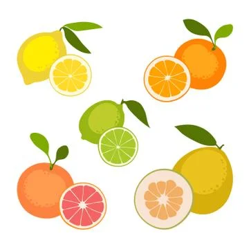 Set of fruits Stock Illustration