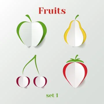 Set of fruits Stock Illustration