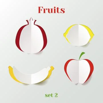 Set of fruits Stock Illustration