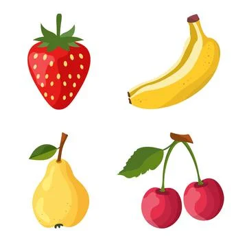 Set of fruits Stock Illustration