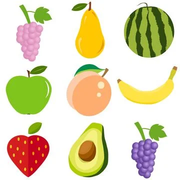 A set of fruits Stock Illustration