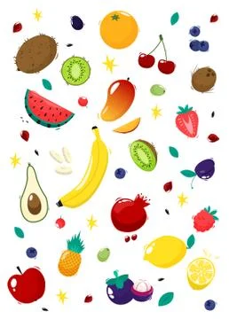 Set fruits. Vector Stock Illustration