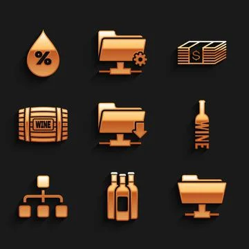 Set FTP folder download, Bottles of wine, , , Hierarchy organogram chart and イラスト素材