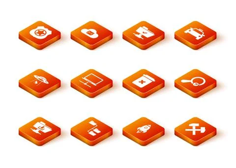 Set FTP folder download, Folder tree, UFO abducts cow, Computer network, Rocket 스톡 일러스트