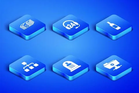 Set FTP settings folder, Paper money dollars cash, Tombstone with RIP written Stock Illustration