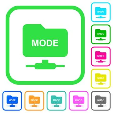 Set FTP transfer mode vivid colored flat icons Stock Illustration
