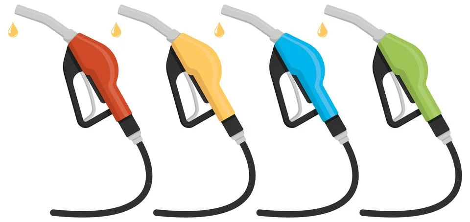 Set of fuel pump nozzle. Vector illustration. Illustration