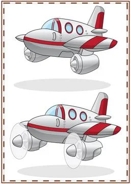 A set of fun passenger aircraft. Stock Illustration