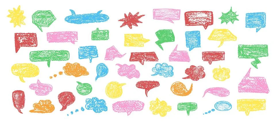 Set of fun speech bubbles for chat. Comic frame templates for dialogues Stock Illustration