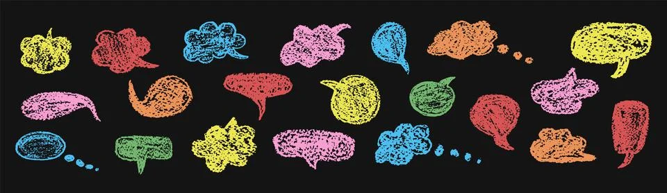 Set of fun speech bubbles for chat. Comic frame templates for dialogues 스톡 일러스트