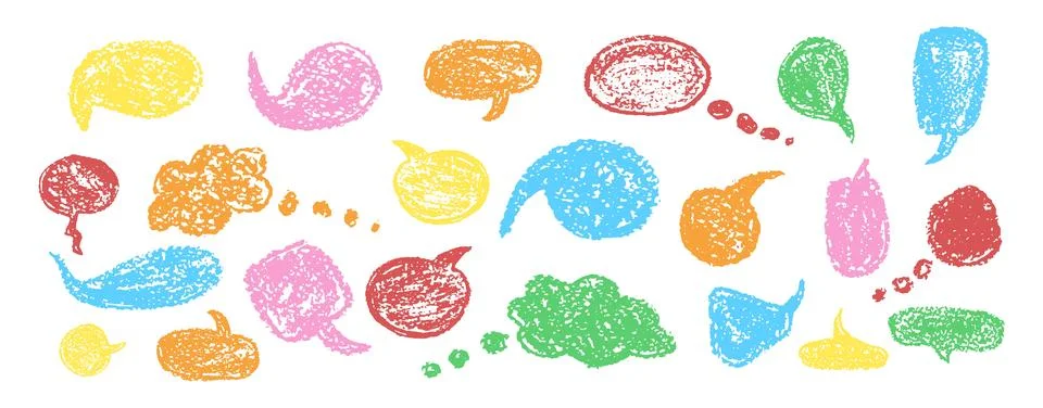 Set of fun speech bubbles for chat. Comic frame templates for dialogues Stock Illustration