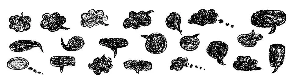 Set of fun speech bubbles for chat. Comic frame templates for dialogues Stock-Illustration