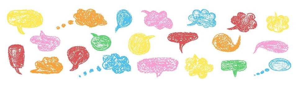 Set of fun speech bubbles for chat. Comic frame templates for dialogues Stock Illustration