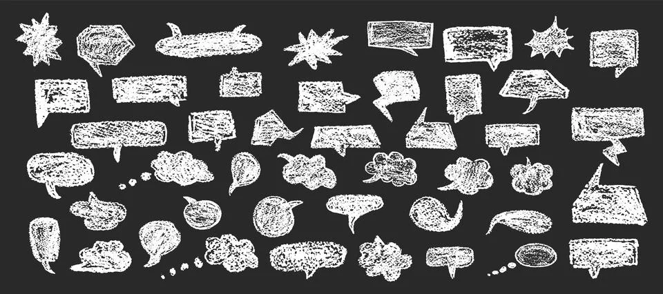 Set of fun speech bubbles for chat. Comic frame templates for dialogues Stock Illustration