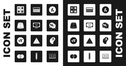 Set Function mathematical symbol, Certificate template, Geometric figure Stock Illustration