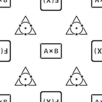 Set Function mathematical symbol, Chalkboard and Triangle math on seamless Illustrazione stock