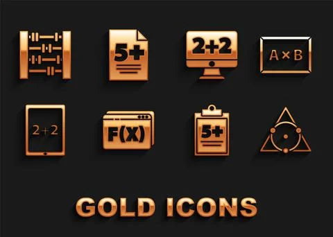 Set Function mathematical symbol, Chalkboard, Triangle, Test or exam sheet Stock Illustration