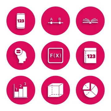 Set Function mathematical symbol, Geometric figure Cube, Graph, schedule, chart Stock Illustration