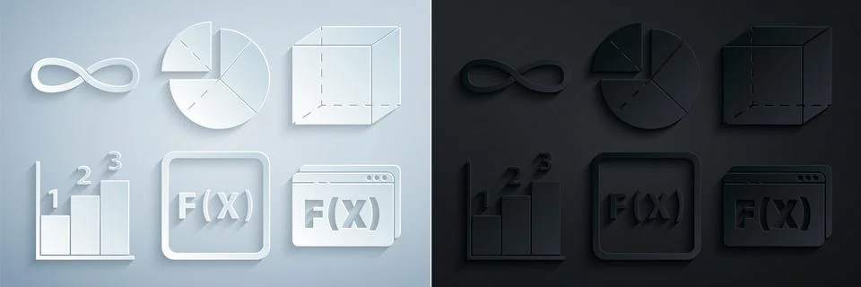 Set Function mathematical symbol, Geometric figure Cube, Graph, schedule, chart Stock Illustration